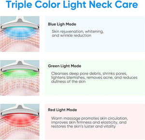 3-Color LED Face & Neck Lift Photon Therapy for Wrinkle-Free Skin