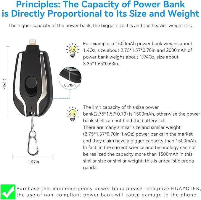 Emergency Portable Key Chain Charger